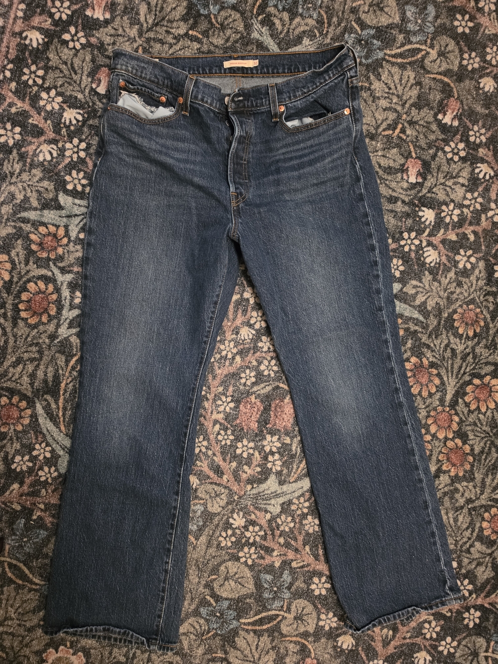 Levi's Women's Straight-Leg Jeans in Dark Blue Denim